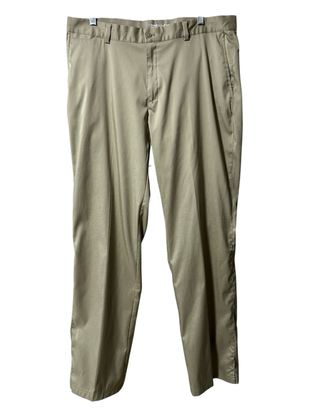 Nike Golf Pants Mens 36x 34 Beige Dri-Fit Straight Leg Flat Front Activewear